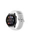 Huawei Watch 4 Watch 4 Pro Silver Buckle Silicone Stainless Steel Solid Color Watch Strap White
