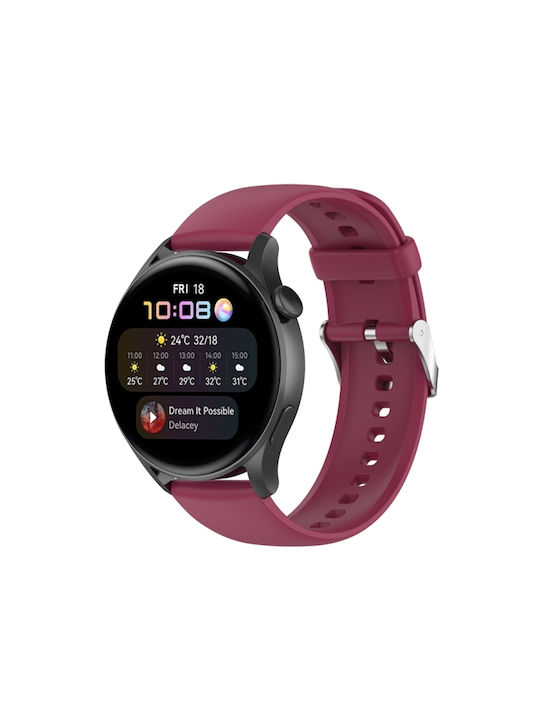 Huawei Watch 4 Watch 4 Pro Monochrom-Uhrenarmband Edelstahl Silikon Weinrot