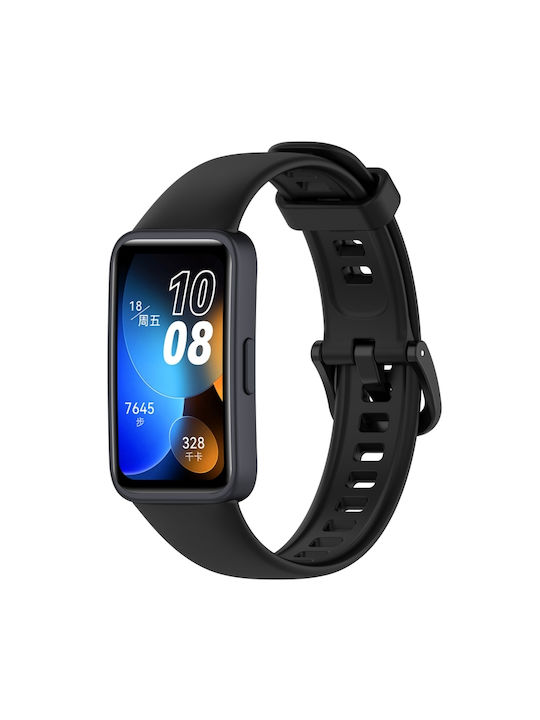 Huawei Band 8 9 9 Nfc Μονόχρωμη Ζώνη Σιλικόνης Πόρπη Μονόχρωμη Μαύρο