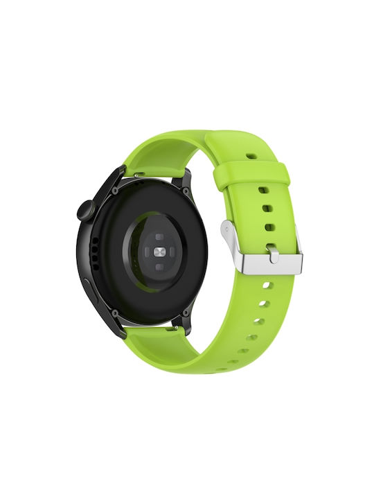 Huawei Watch 4 Watch 4 Pro Silver Buckle Silicone Stainless Steel Solid Color Watch Strap Lime Green