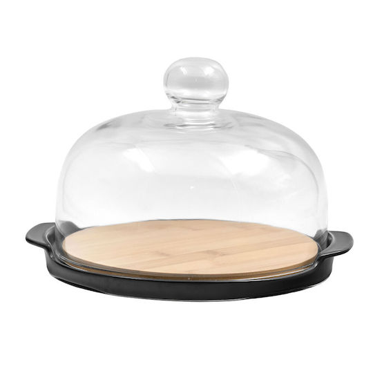 InTheBox Curve Декоративна купа Порцелан Черен 25x22x14см 1бр