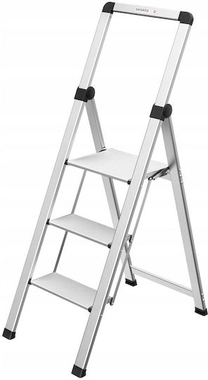 Folding Step Stool Selekta Dk40 Basicline Aluminum 3 Steps