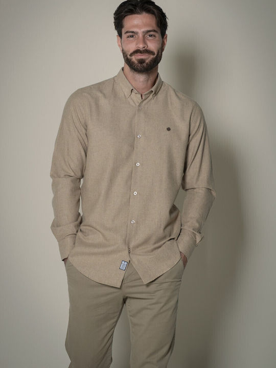 Dors Long-sleeved Flannel Shirt Khaki