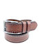 Wide Men's Belt Leather Tabac Brown