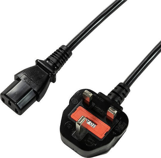 LogiLink Type G (UK) - IEC C13 Cable 1.8m Black (CP121)