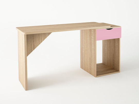 Birou pentru copii din Melamină Oak / Pink 130x55x80cm