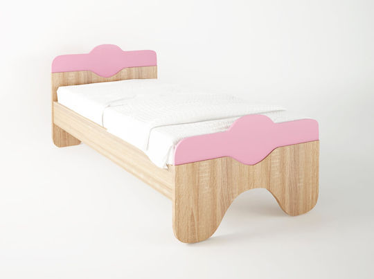 "Taz" Semi-double Bed Oak-Pink 110×190 – 500-00905