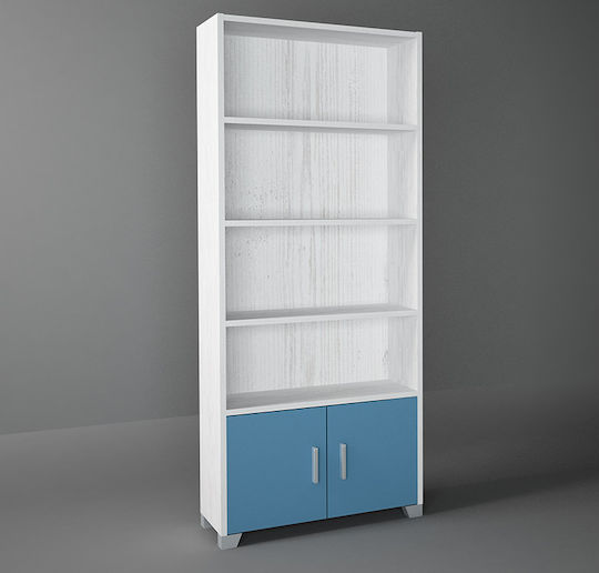 Bücherregal Boden Weiß 75x30x180cm