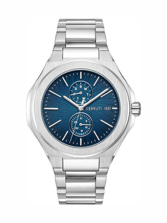 Cerruti Lucardo Herrenuhr Batterie mit Silber Metallarmband