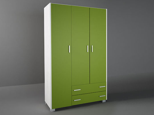 Ușă triplă Dulap cu 2 Sertare Verde 110x50x180cm