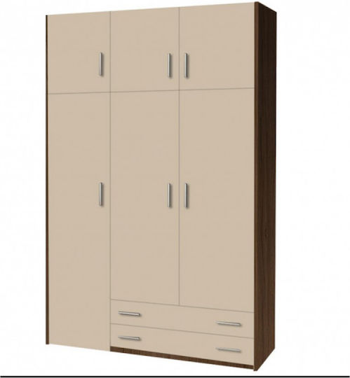 Three Door Wardrobe with 2 Drawers Ecru 110x50x240cm