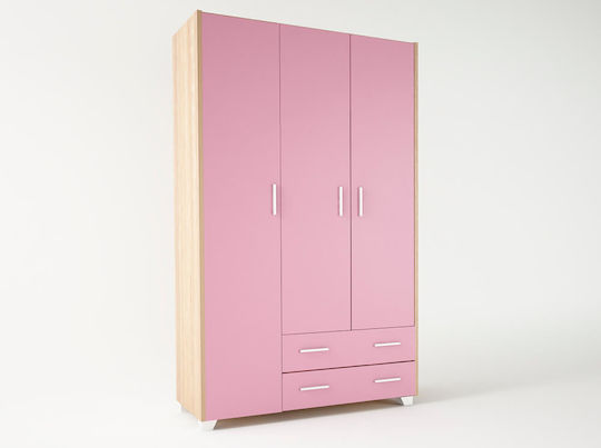 Drei Türen Schrank Rosa 50x50x180cm
