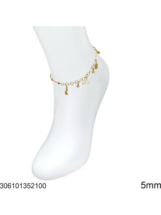 Vergoldete Fußarmband aus Stahl