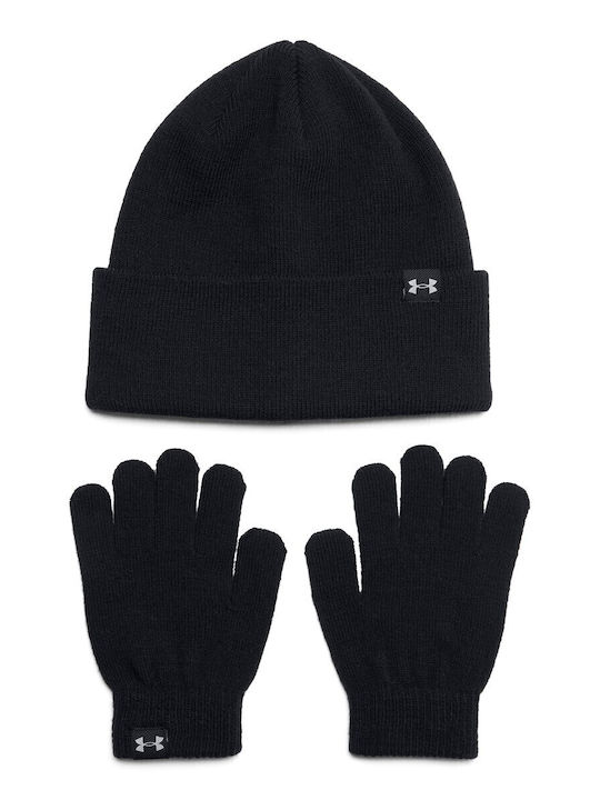 Under Armour Kinder Mütze Set Gestrickt Schwarz