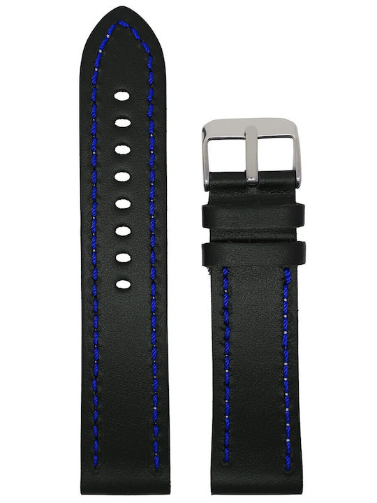 VStraps Lederriemen Schwarz 24mm