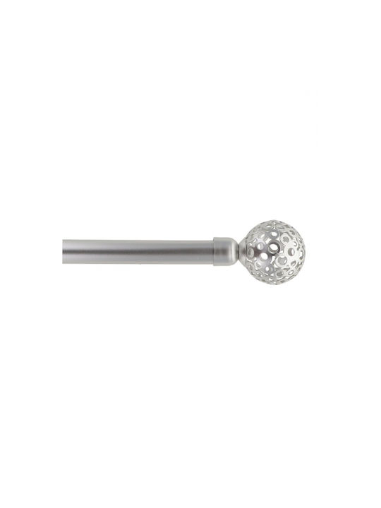 Atmosphera Metallic Curtain Pole Single 120cm Silver