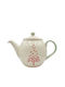 Bloomingville Ornament de masă de Crăciun Ceainic Ceramic Roșu L14xW16cm.