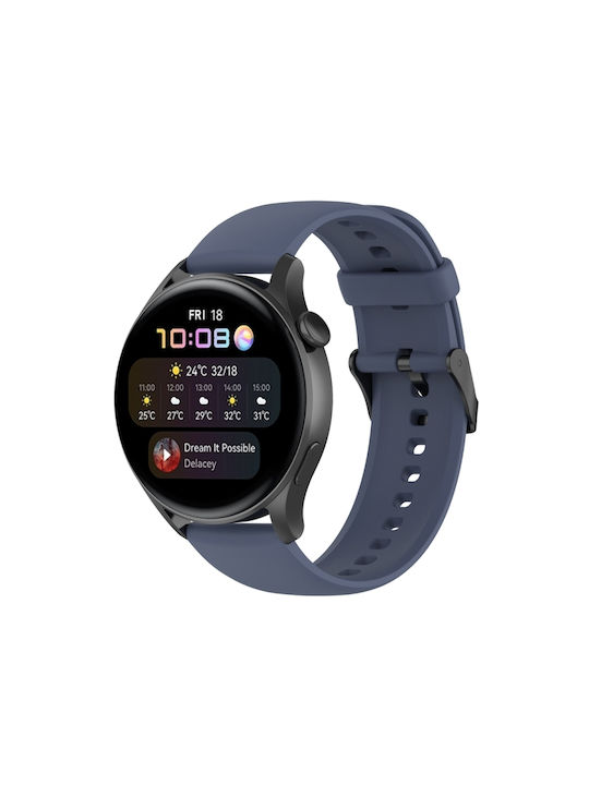 Huawei Watch 4 Watch 4 Pro Λωρίδα Ρολογιού Μαύρη Πόρπη Ανοξείδωτο Ατσάλι Μονόχρωμη Σιλικόνη Μπλε Γκρι