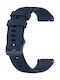 Силиконова каишка с ромбоиден десен за Amazfit Stratos 2s/3 в полунощно синьо