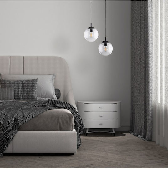 TK Lighting Κρεμαστό Φωτιστικό Διάφανο με Ντουί E27