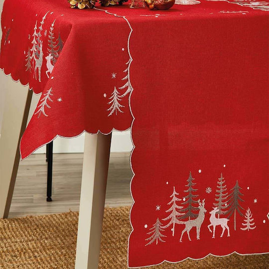 Whitegg Christmas Tablecloth Runner Fabric Red L40xW175cm.
