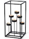 Philippi Candle Holder suitable for Tealights Metal in Black Color 15.2x30.4x15.2cm 1pcs