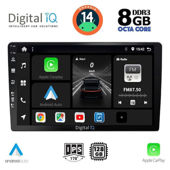 Digital IQ Car Audio System 2DIN (Bluetooth/USB/AUX/WiFi/GPS/Apple-Carplay/Android-Auto) with Touch Screen 9"