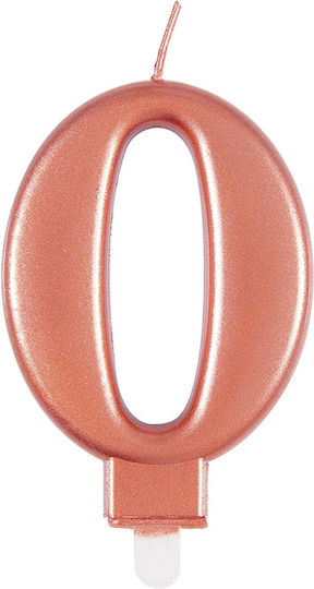Unique Geburtstagskerze Nummer 0 in Rose Gold Farbe