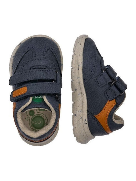 First Steps Παιδικά Sneakers Ανατομικά με Σκρατς Μπλε
