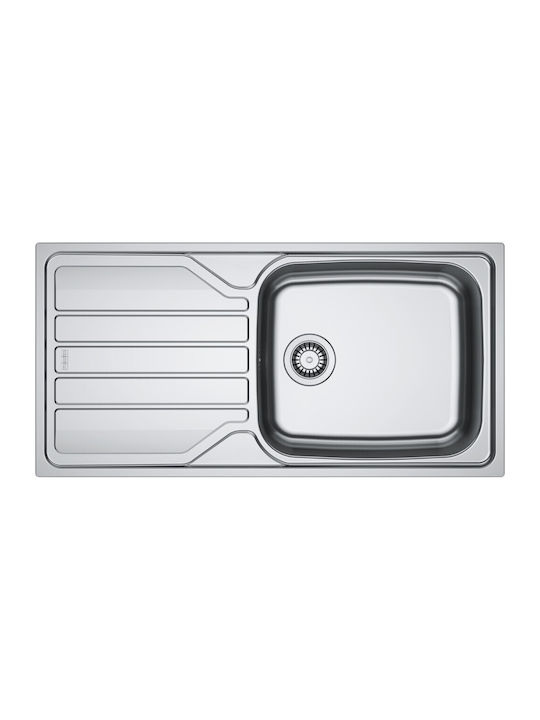 Franke Flash Ένθετος Νεροχύτης Inox Σατινέ Μ100xΠ50cm Ασημί
