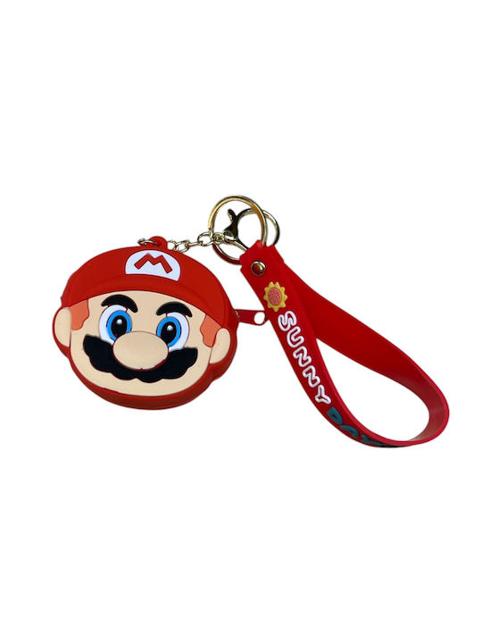 Παιδικό Pvc Πορτοφόλι Mario Bros Κόκκινο Φερμουάρ 7εκ