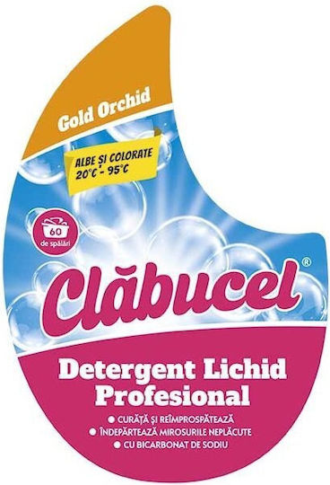 Detergent Clabucel Profesional Lichid Detergent cu Aromă Ορχιδέα pentru Alb & Culori Haine 3lt (60 Cupe de măsurare)