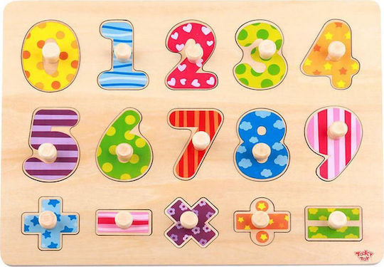 Lemnos Puzzle pentru Copii cu Îmbinări Αριθμοί 16buc TY851 Tooky