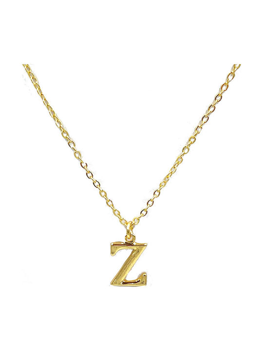 Fhs Jewlery Монограм "Ζ" от Позлатено Стомана
