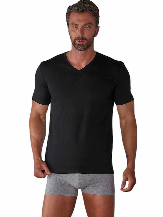 Wrap Men's Undershirt Short-sleeved Black