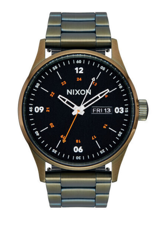 Nixon Ανδρικό Ρολόι 42mm Μπαταρίας με Γκρι Μεταλλικό Μπρασελέ