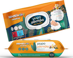Sensibaby Μωρομάντηλα Καπάκι 100τμχ Monoi Oil