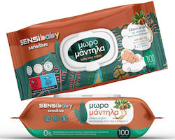 Sensibaby Baby Wipes Cap 100 Pieces with Argan Oil Sensibaby Baby Wipes Cap 100 Pieces with Argan Oil