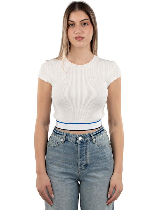 Hugo Women's Crop Top Short Sleeve White