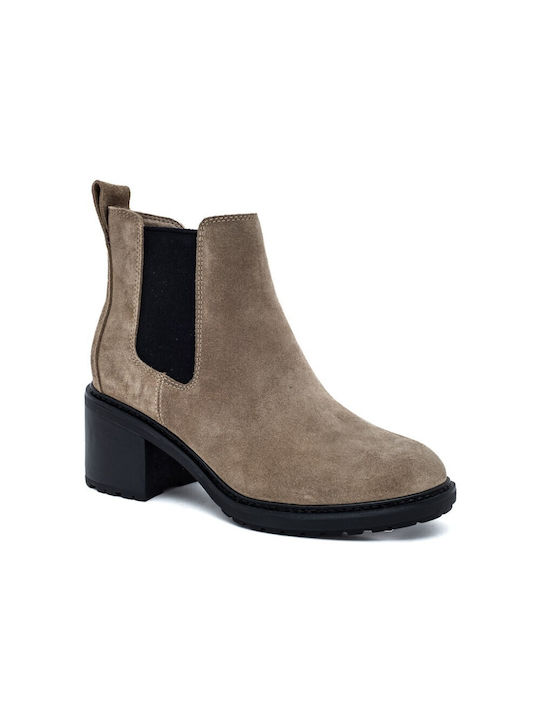 Leder Stiefeletten Damen Braun