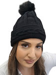 Remix Pom Pom Beanie Beanie Knitted in Black color