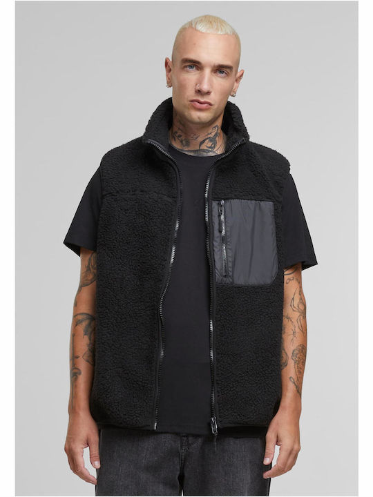 Urban Classics Sherpa Αμάνικο Μπουφάν Μαύρο