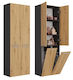 Badezimmerschrank B60xT30xH174cm Eiche