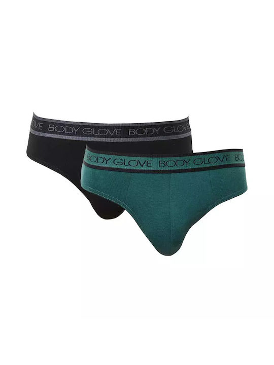 Men's Slips Black/Green 2Pack
