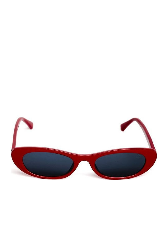 AV Sunglasses Raya Damen Sonnenbrille mit Rot Kunststoff Gestell und Gray Linse