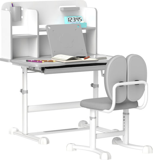 Παιδικό Γραφείο Γκρι 80x55x92.5-107.5cm Παιδικό Γραφείο Γκρι 80x55x92.5-107.5cm