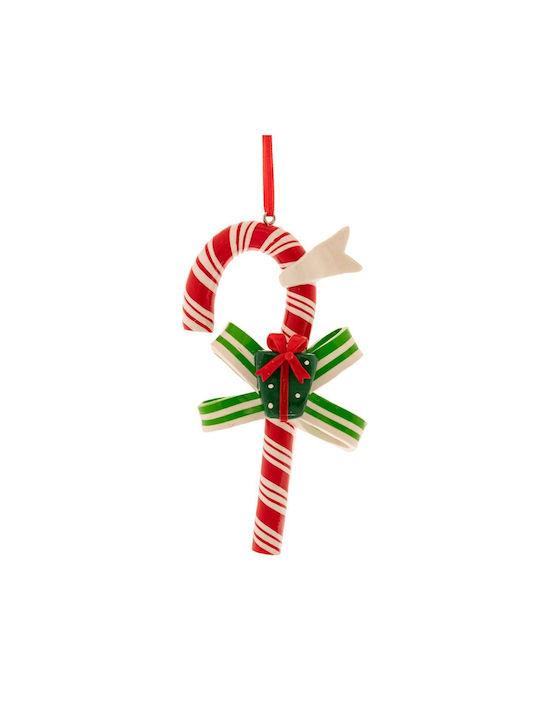 Hanging Ornament Cane White 7x12cm