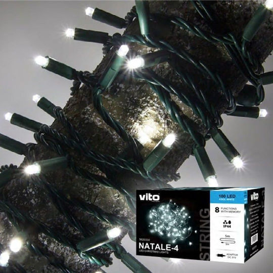 100 Λαμπάκια LED 5μ. Ψυχρό Λευκό σε Σειρά
