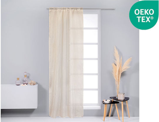 Easy Home Vorhang mit Bleistiftfalten Flute Beige 140x270cm