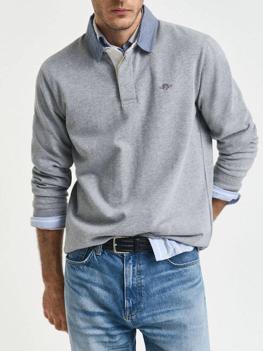 Gant Heavy Rugger Polo Langarmbluse Gray